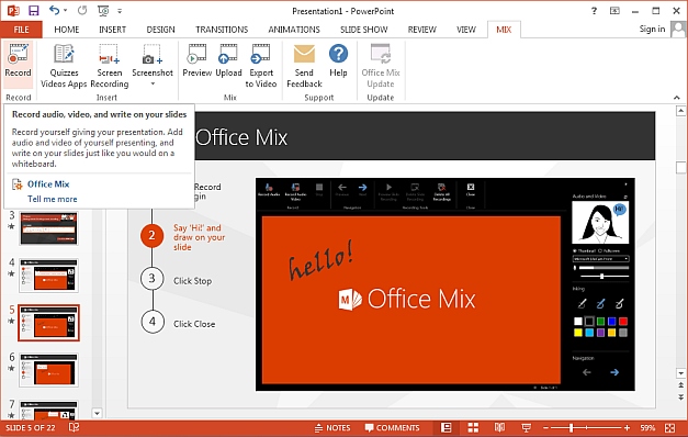 Office Mix add-in for PowerPoint