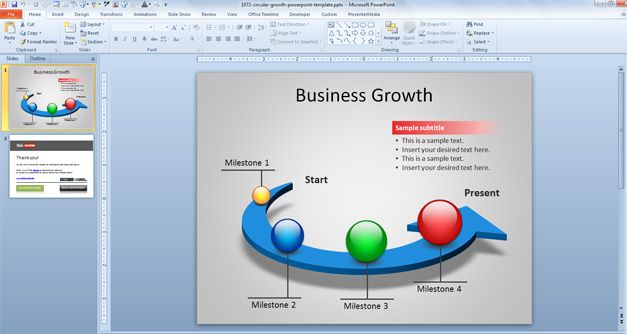 Free Circular Growth PowerPoint Template